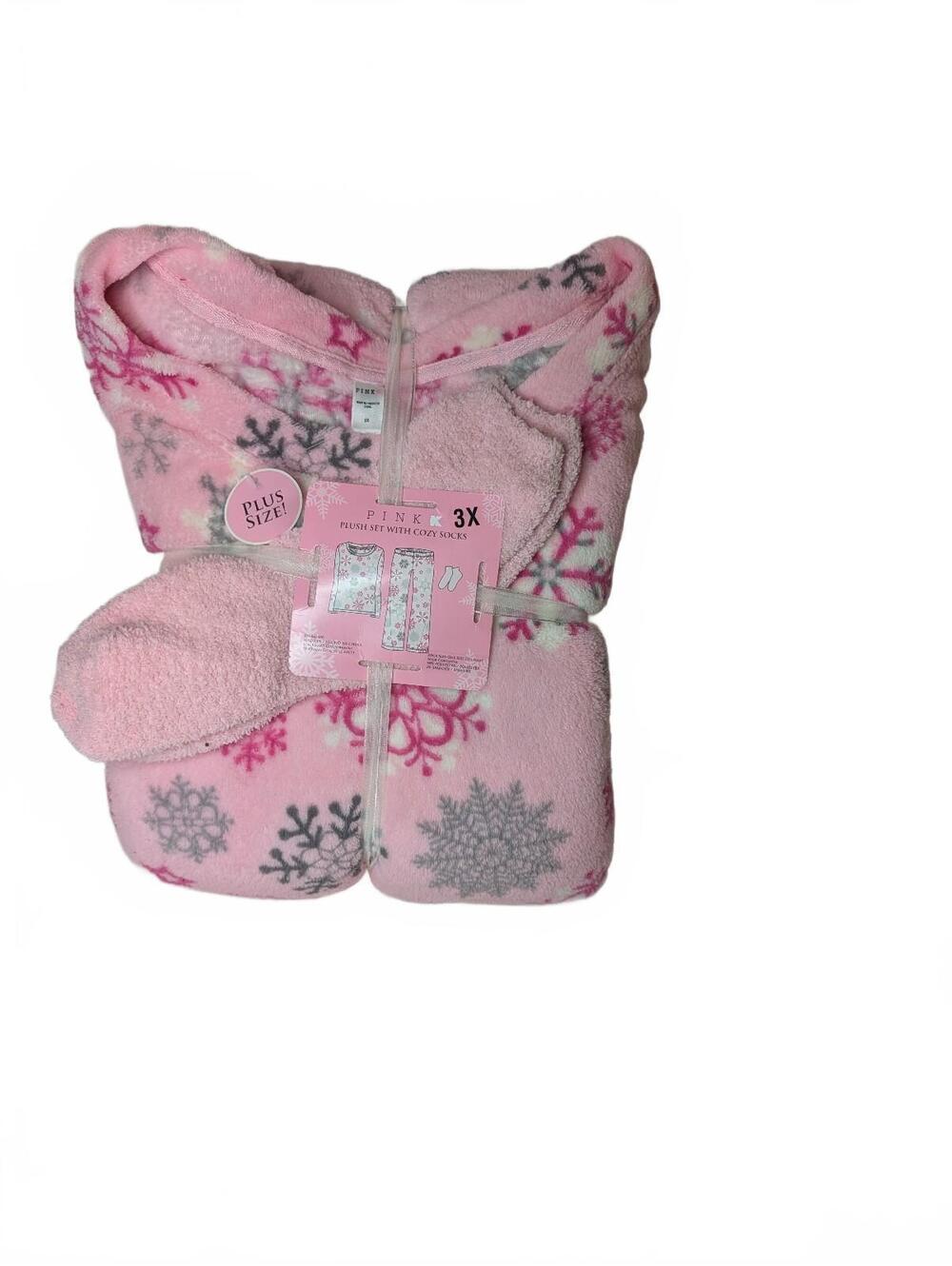 NWT K Cozy Fleece Pajama Set with Socks Size 3X